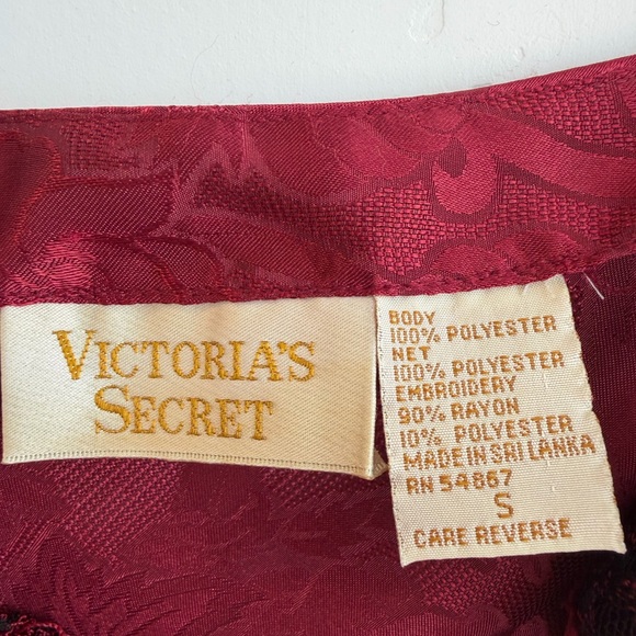 Victoria's Secret Vintage 90’s Burgundy Red Lace Slip Dress - Picture 6 of 11